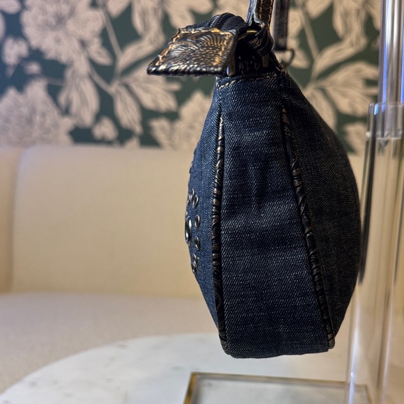 Guess Black Denim Eyelet Shoulder Bag - Picture 2 of 7